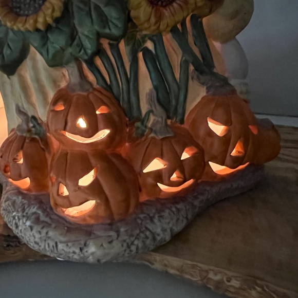 Scarecrow Family PartyLite Vintage Candle Holder Pumpkins Halloween Fall -EUC - Picture 15 of 16